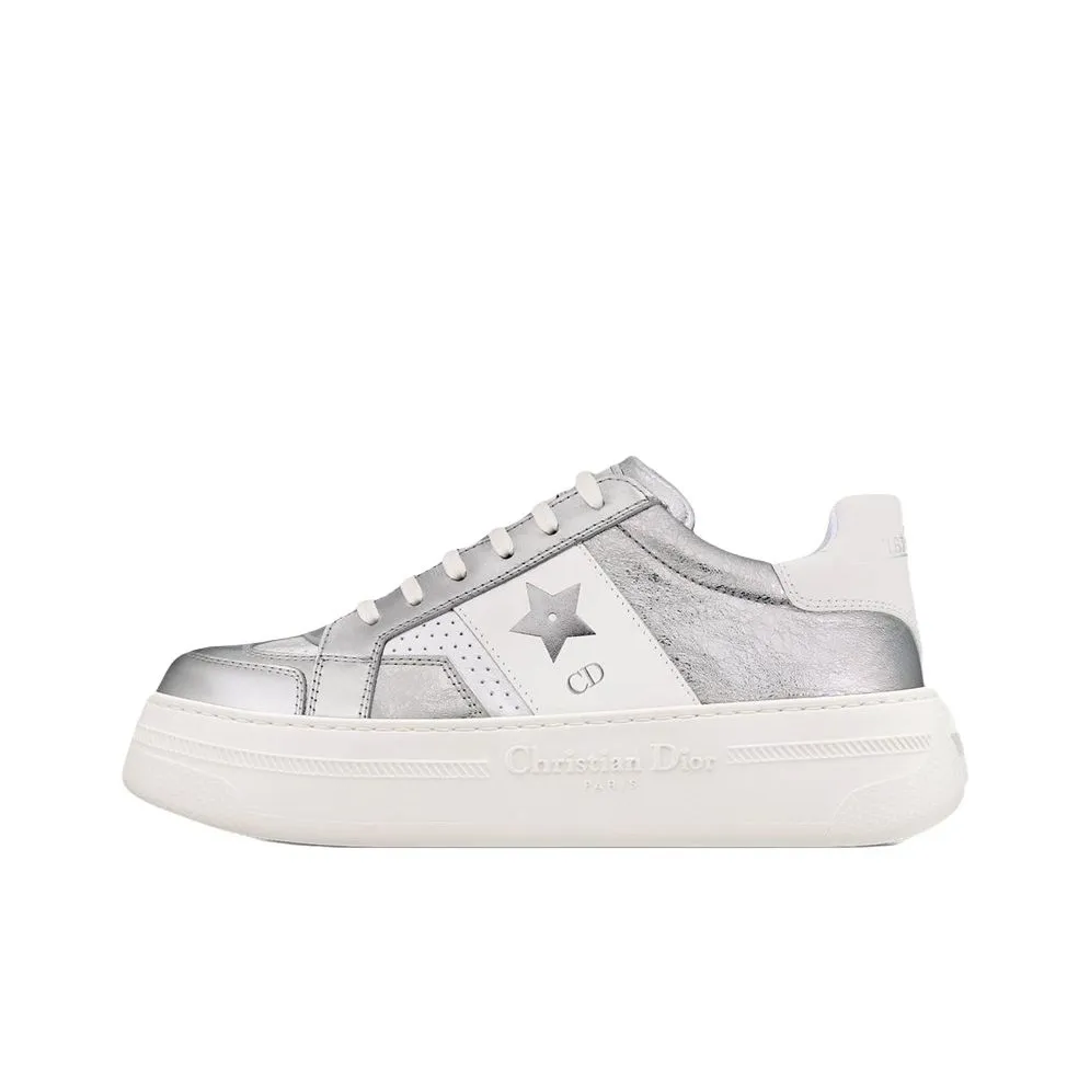 DIOR Star Platform Shoes Low Top Casual Shoes Women's Silver