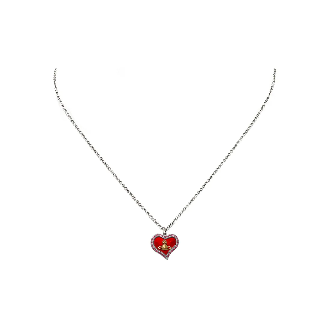 Vivienne Westwood Brass Necklaces Женские Красный Серебряный