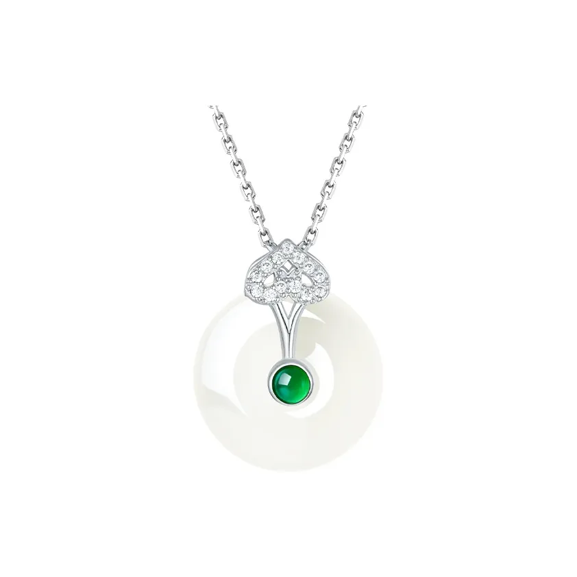 CHOW TAI SENG Chalcedony Ruyi Necklace Collarbone Chain Happy Birthday Luck Women's