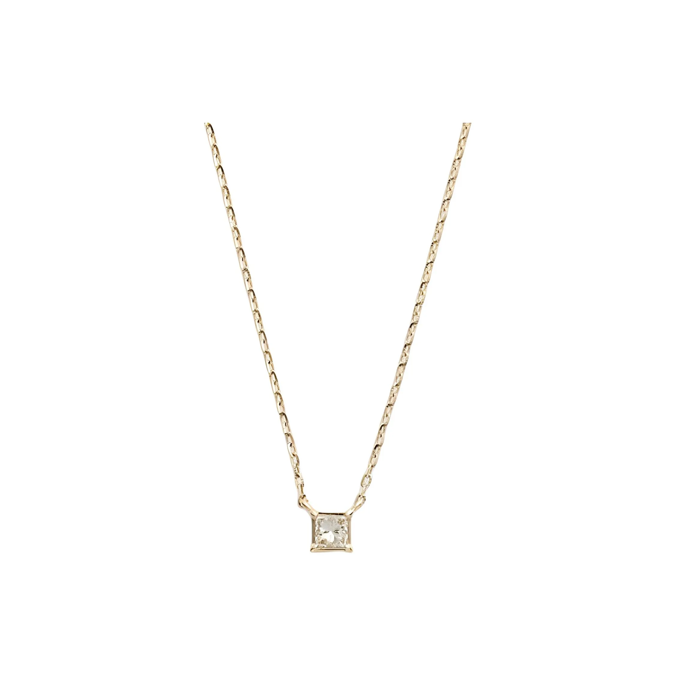 Agete Diamond 10K Gold Necklaces Unisex Gold