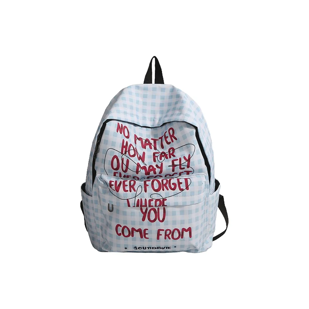 Vack Нейлон Рюкзак Стандартный Унисекс Синий Клетка