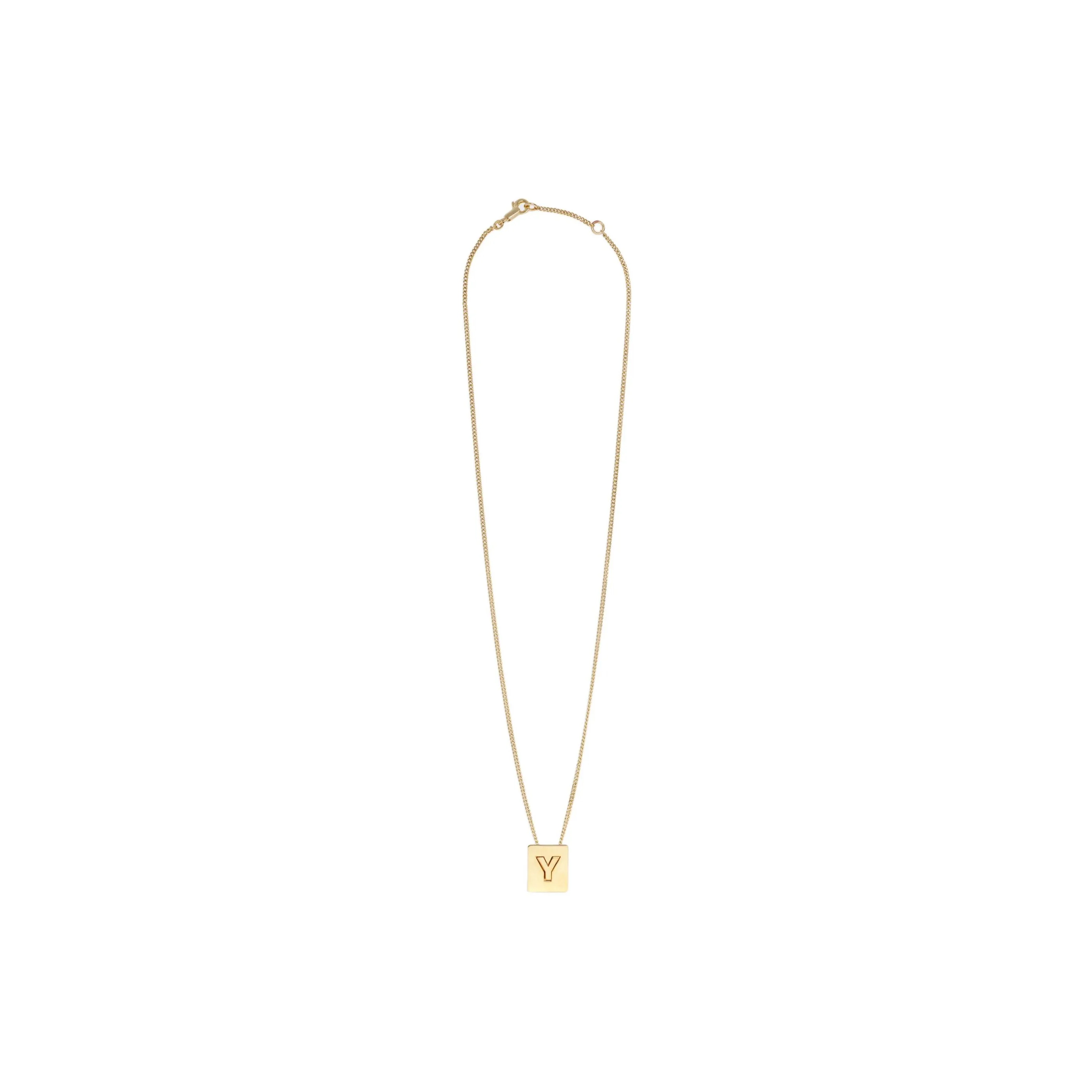 CELINE Alphabet Y Necklace In Brass With Gold Finish