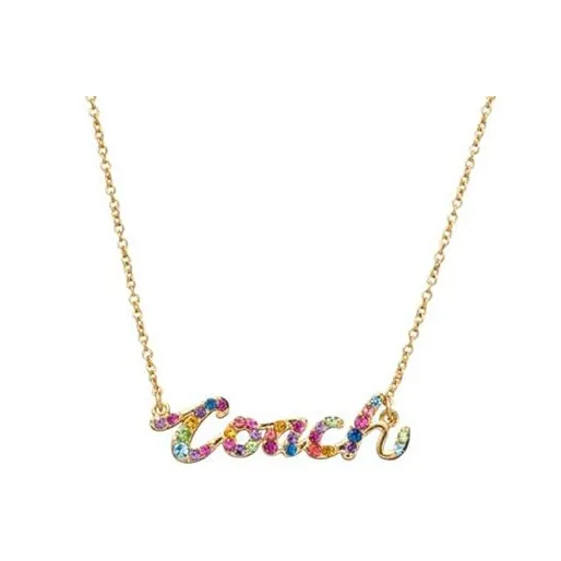 COACH Gold Plated Necklaces Women's Multicolor