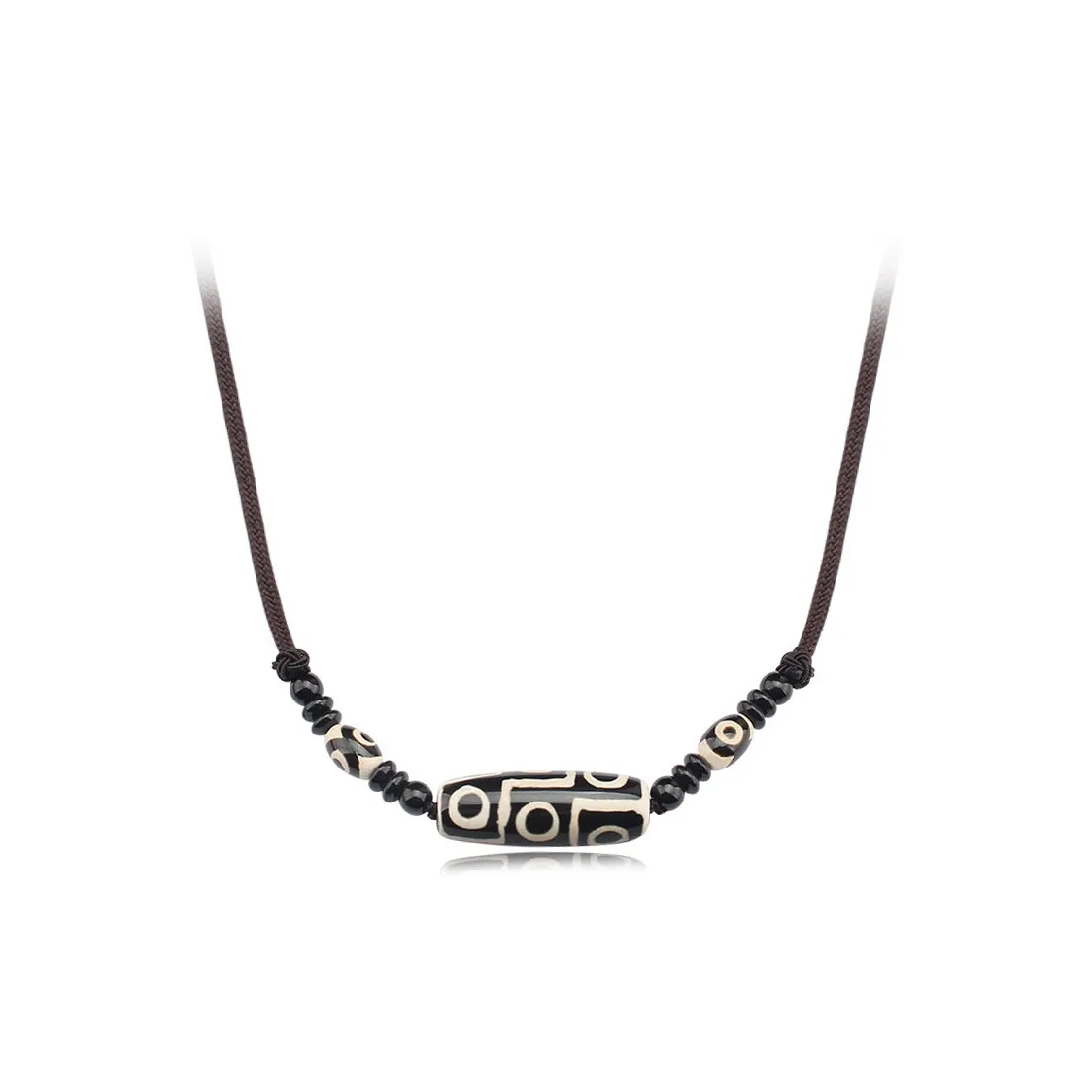 MUYAN Ожерелье с бусиной Дзи 9 глаз Унисекс