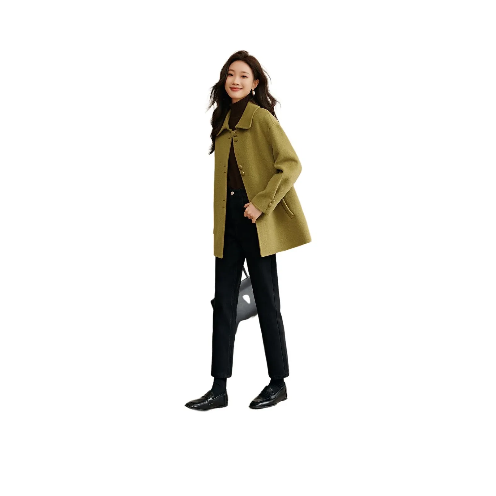 Mo Han Yi Mei Coat Women's Autumn Green Yellow