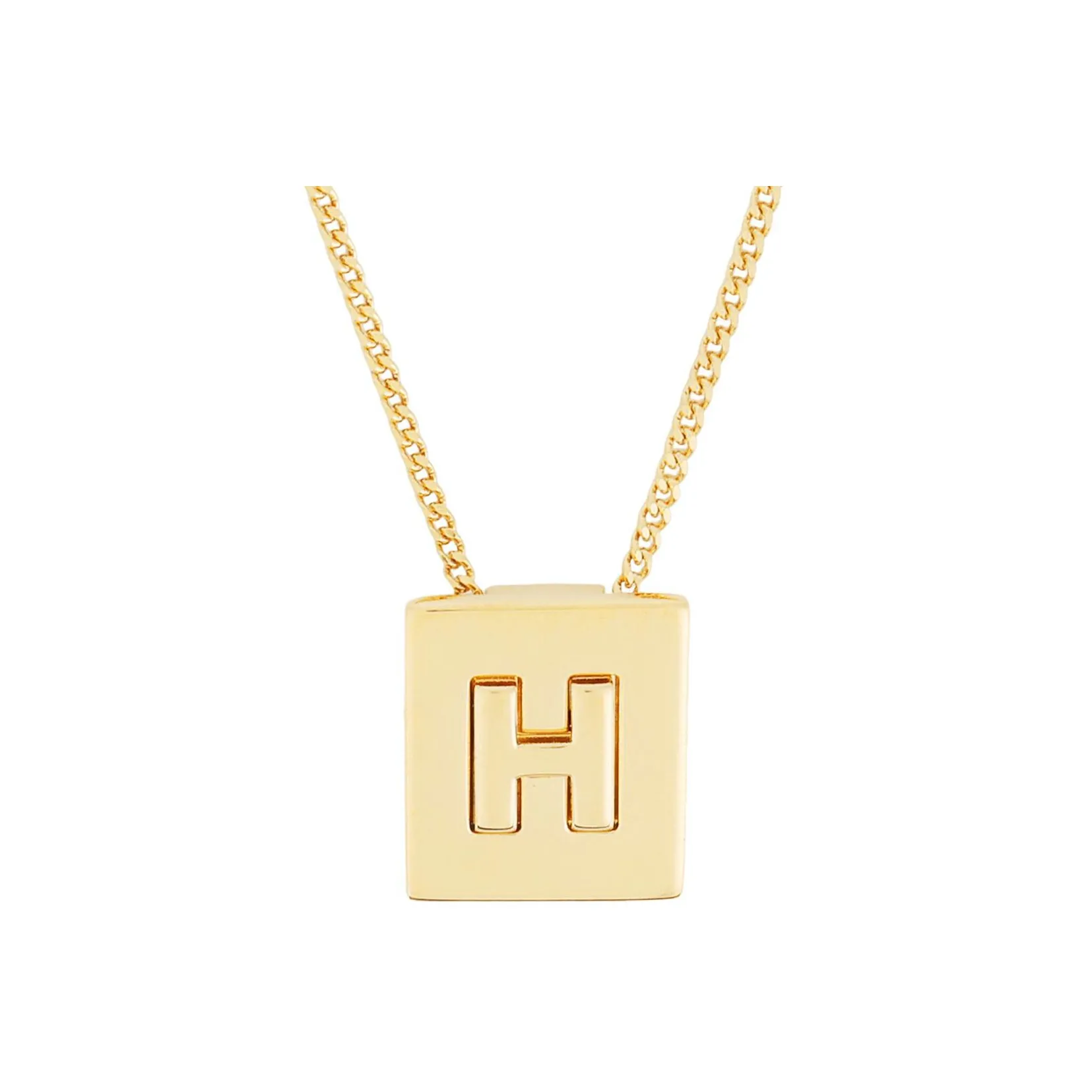 CELINE Alphabet H Necklace In Brass With Gold Finish