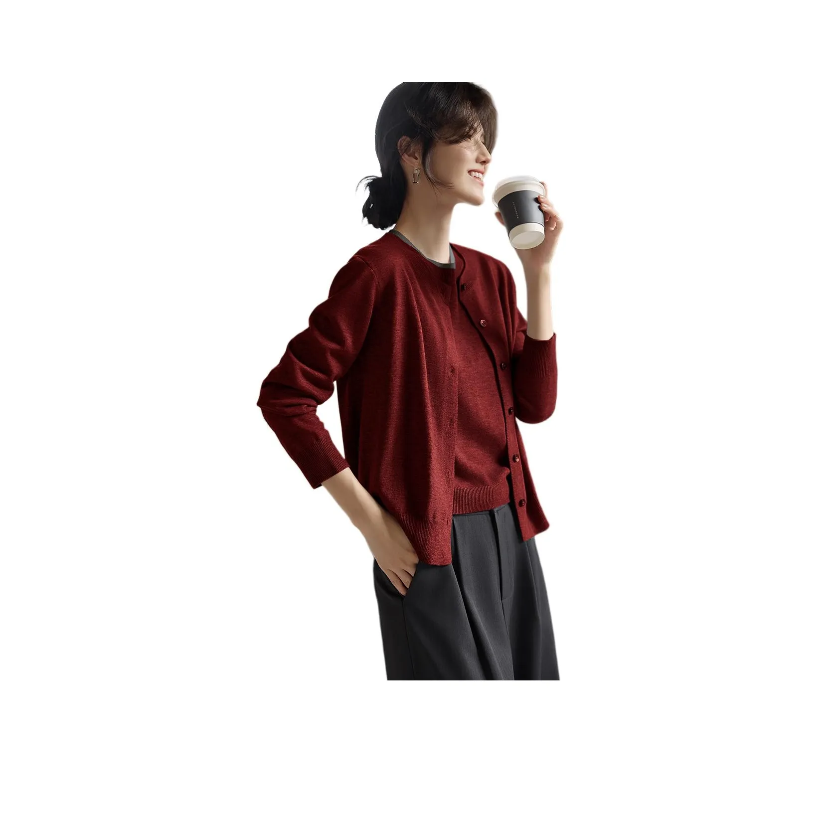 XWI Бордовый Женские Повседневные Костюмы