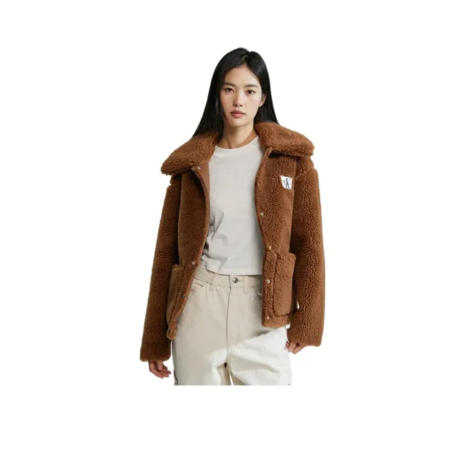 CALVIN KLEIN Velvet feel Coat Women's Dark Coffee