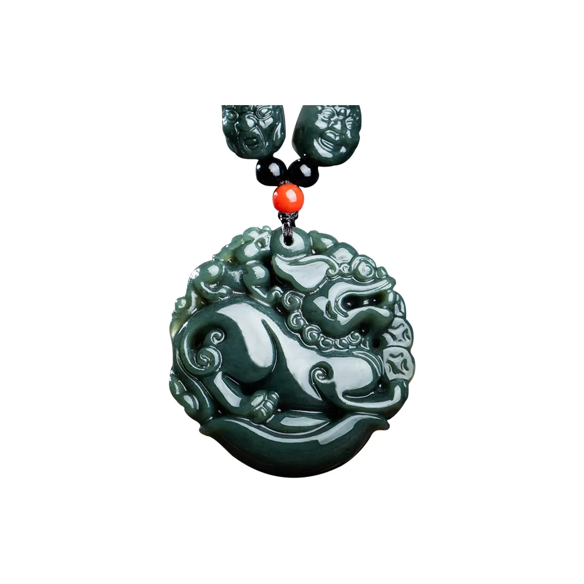 Renyu Jewelry Hetian Jade Necklaces Green Jade Unisex