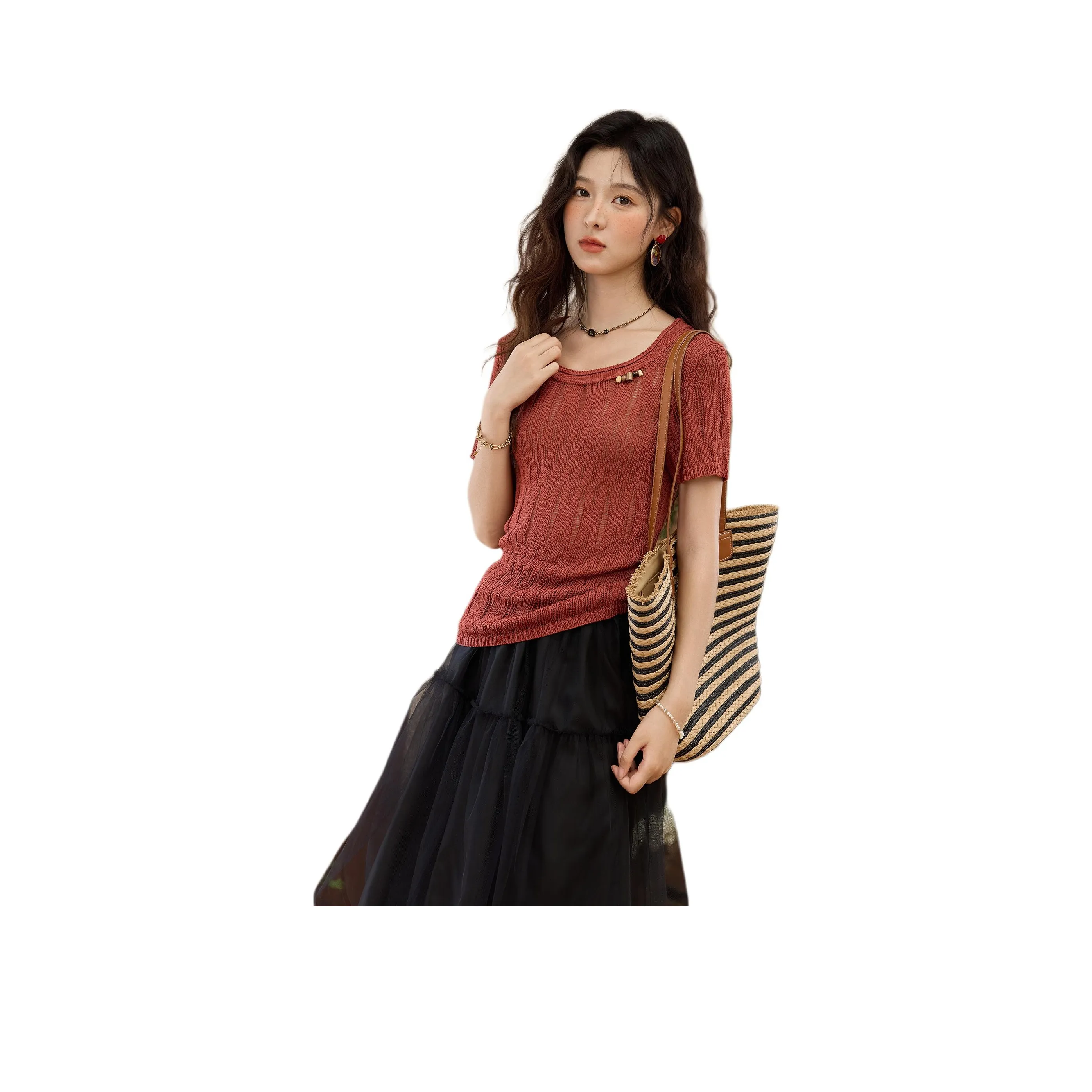 MISHOW Винтажный красный женский трикотаж