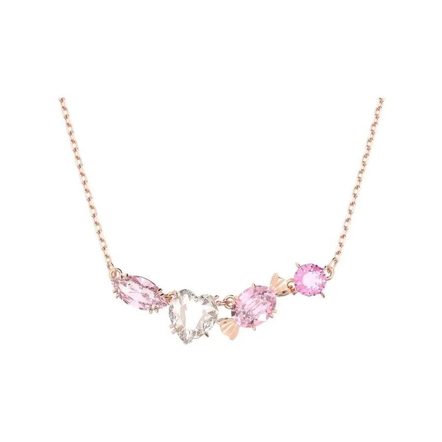 Swarovski Gema 520 Rose Gold Tone Plated Necklaces Women's Pink
