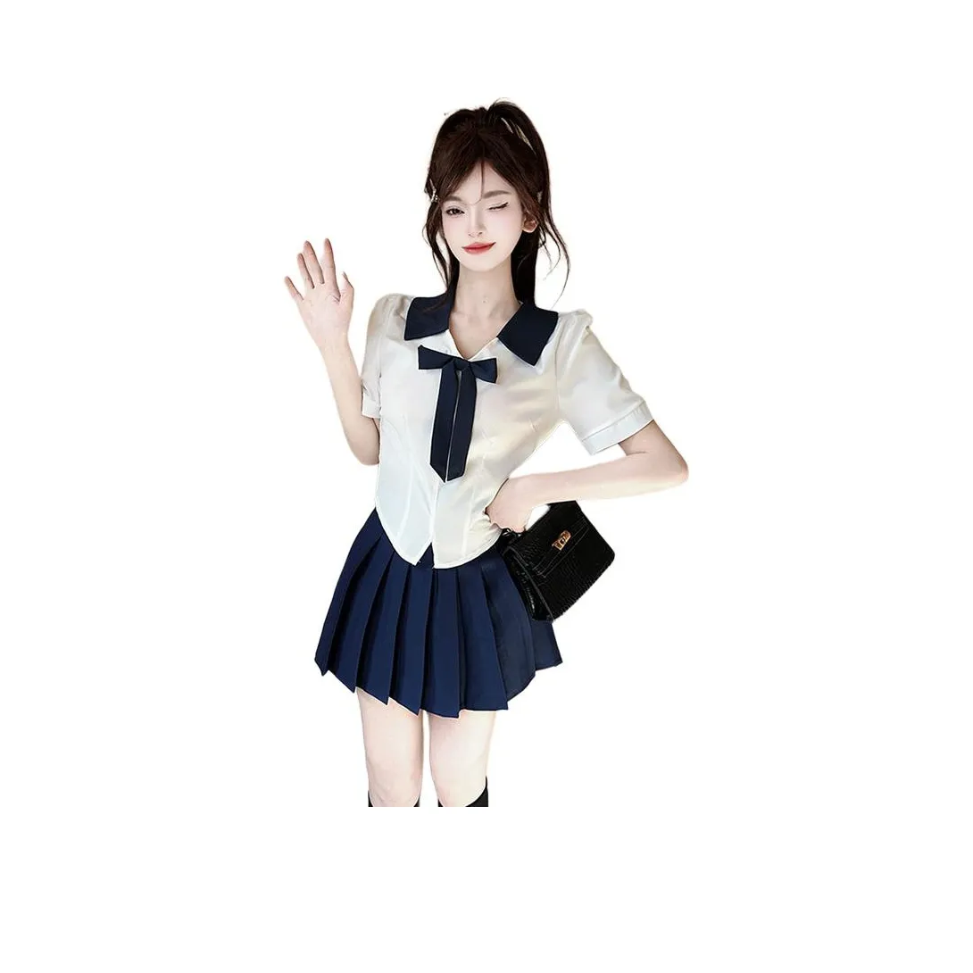 DGMZ Uniforms Women's Shirt Butterfly Blue Dress Set
