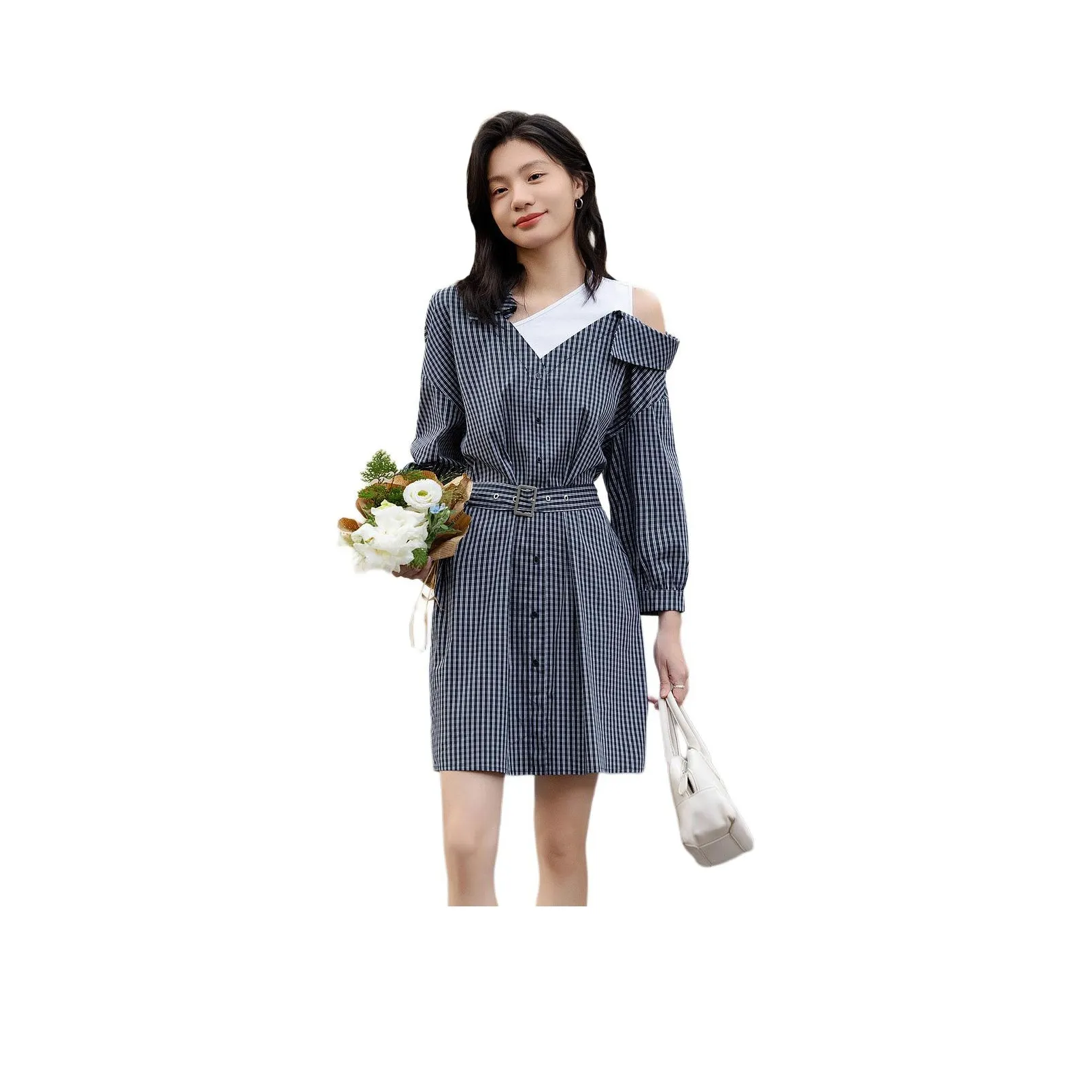 【dme】 Long-Sleeved Dresses Women's Navy Blue