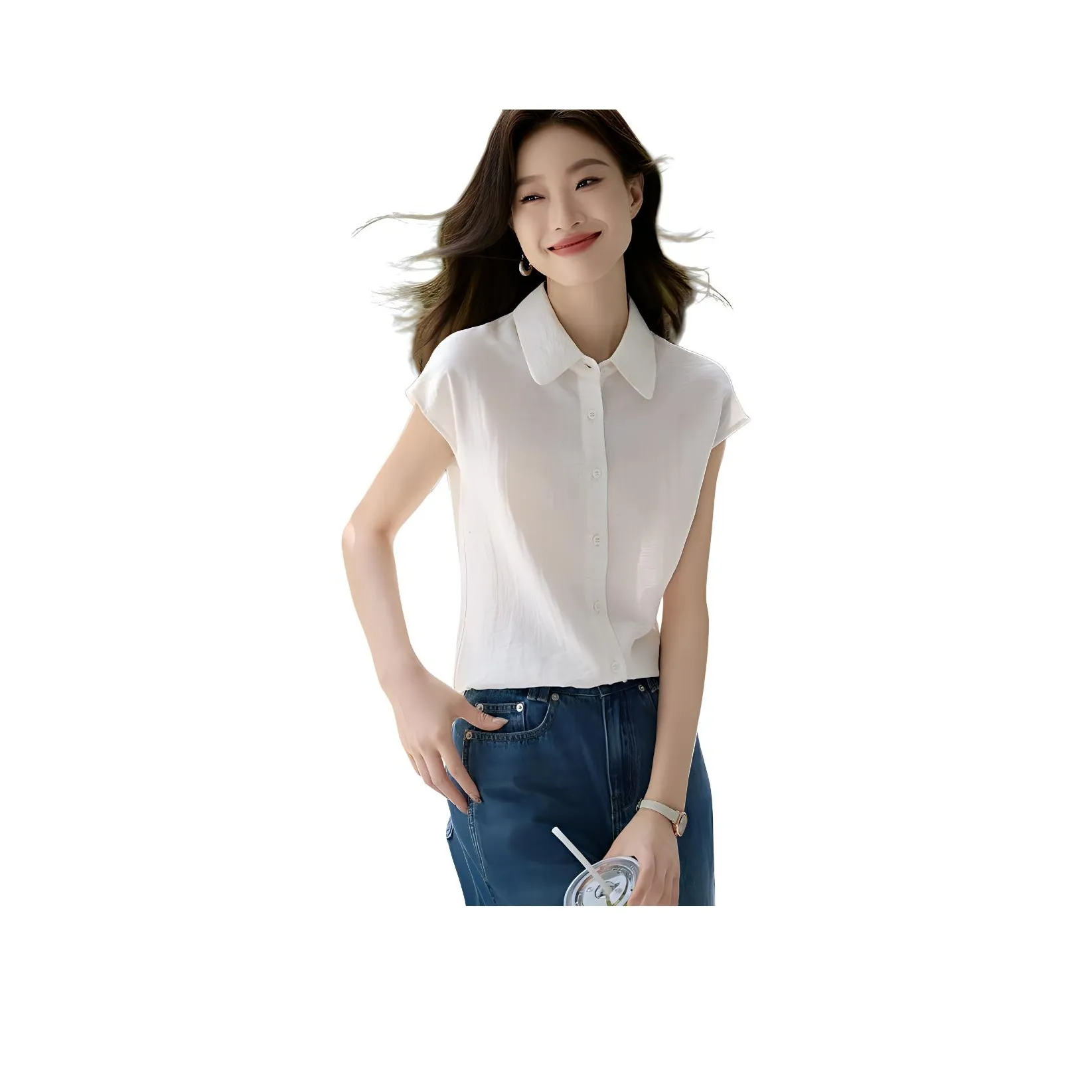 Mo Han Yi Mei Рубашка Женская Белая