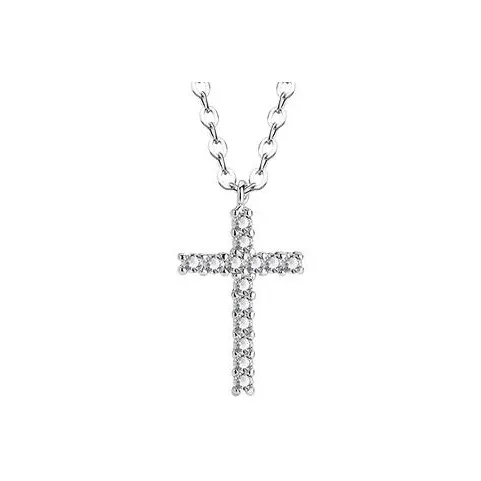 Muyan Alloy Sparkling Cross Necklace Unisex