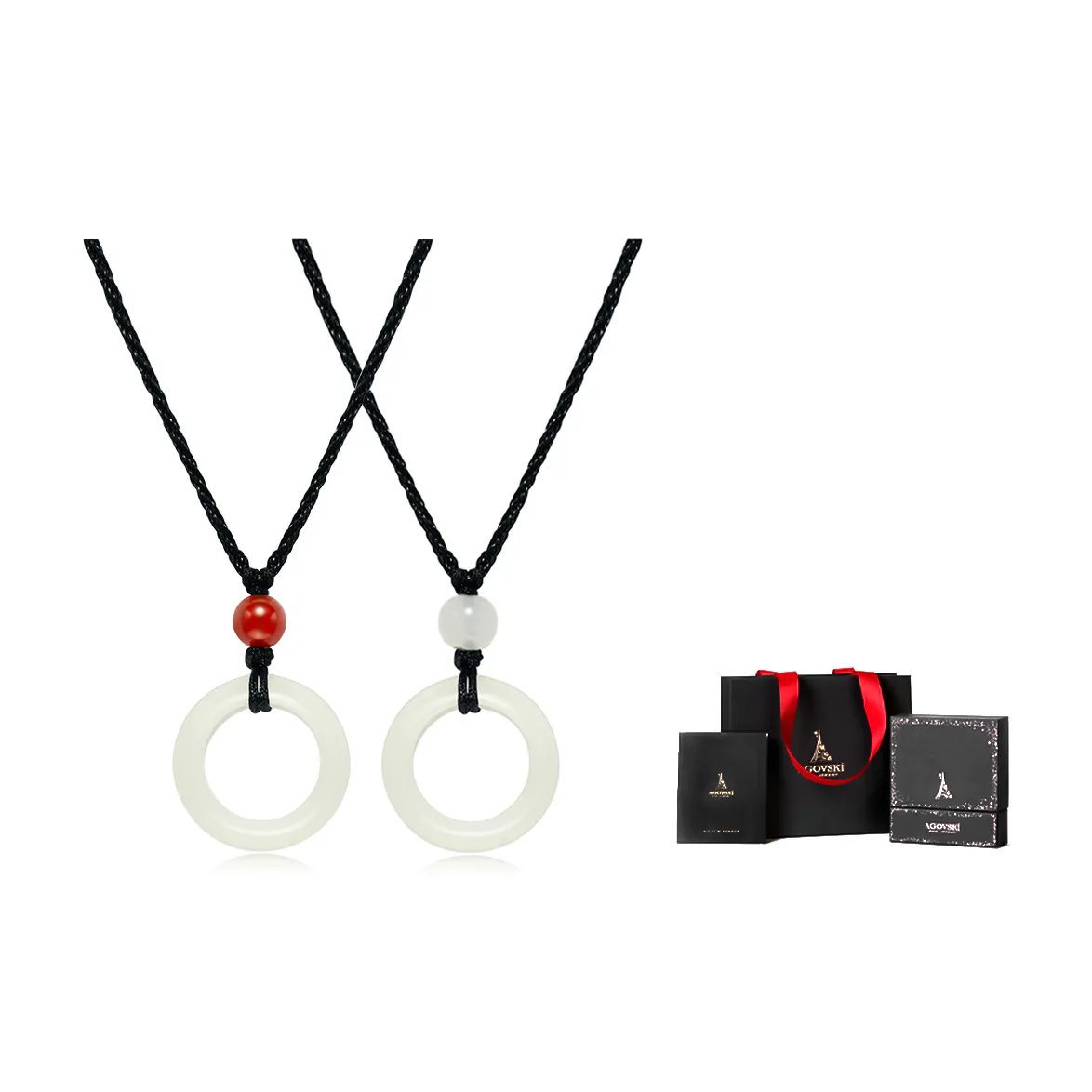 AGOVSKI Белый нефрит Бодхи ожерелья унисекс