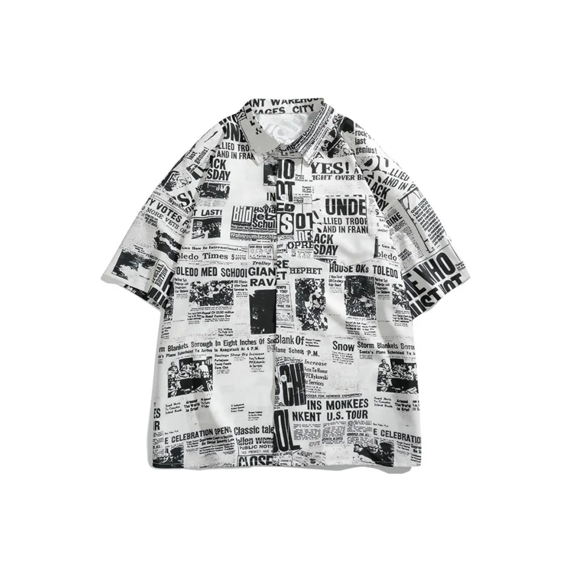 CASAMIA Белое основание Винтаж Газета Унисекс Рубашки