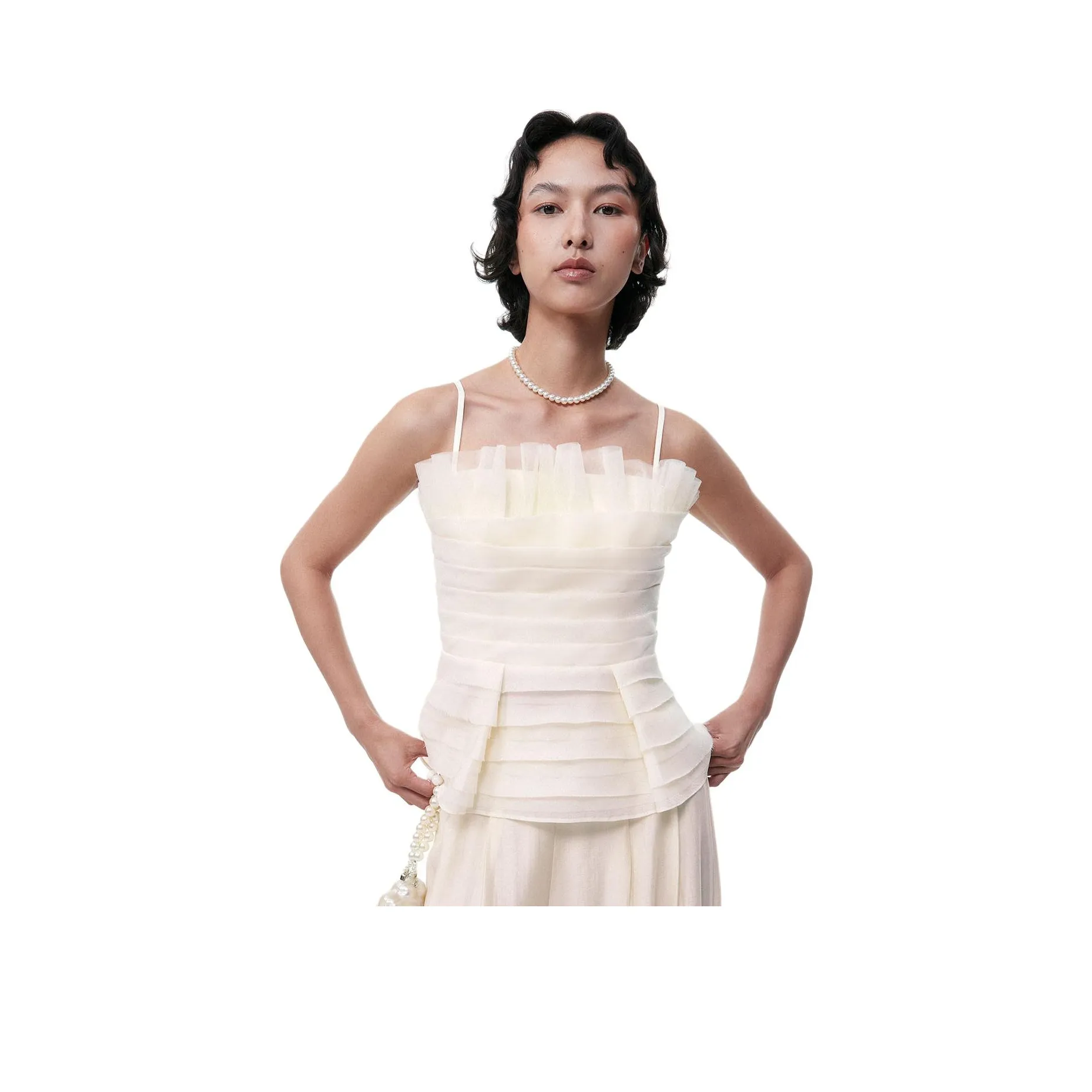 TAMMY TANGS Абрикос, Мягкая Прозрачная пряжа Ткань, Обхват талии с подтяжкой, Стиль Бандо, Женские Камисоли