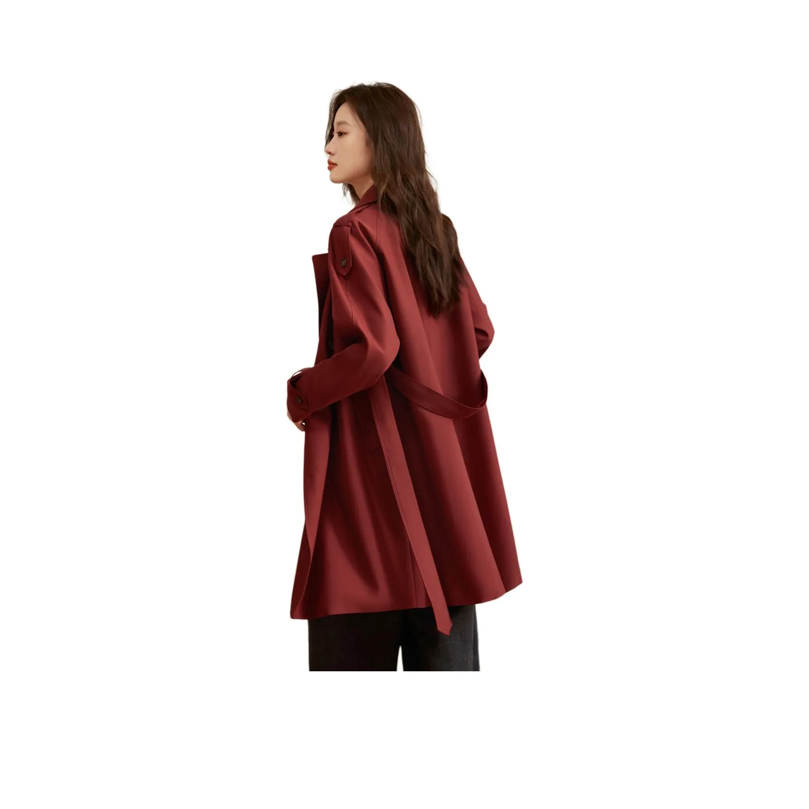 Mo Han Yi Mei Trench Coat Women's Rusty Red