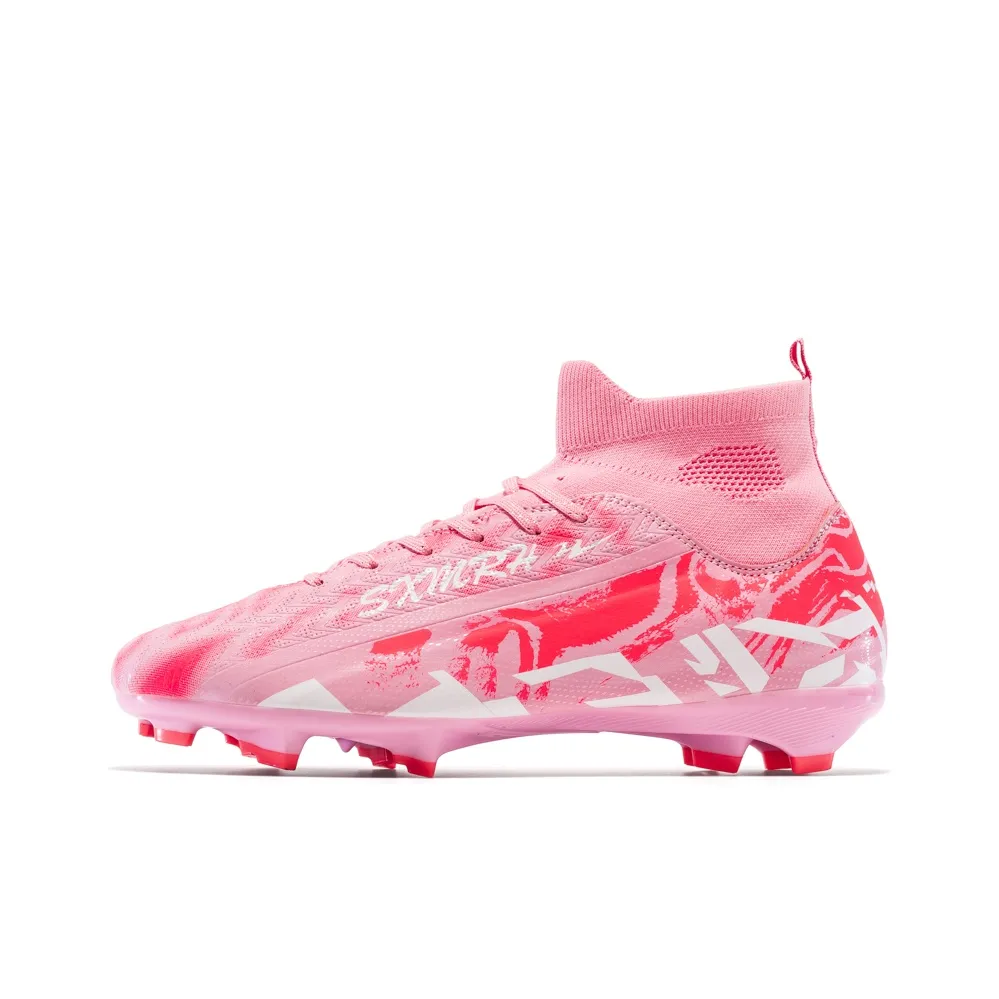 Binary FG Твердый грунт Амортизация И Устойчивость к истиранию Покрытие Футбольные бутсы Унисекс Розовый