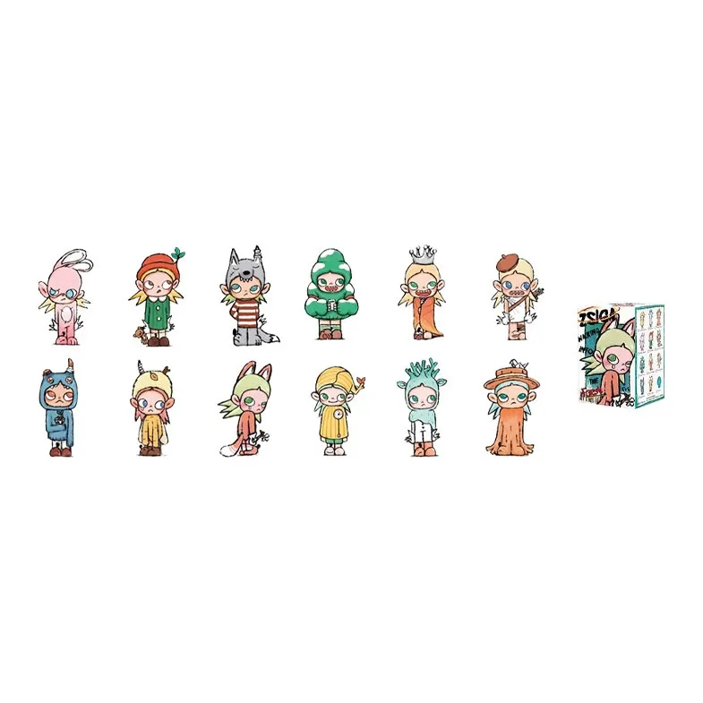 POP MART Zsiga Forest Wander Коллекция First Поколение Слепые коробки Один Mystery Коробка Целая коробка 12 шт