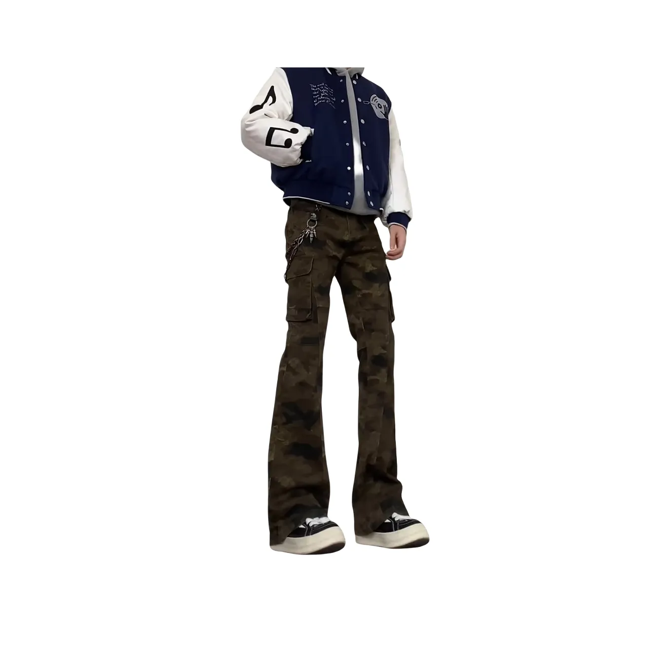 TUOFEI Камуфляж Унисекс Брюки с карманами