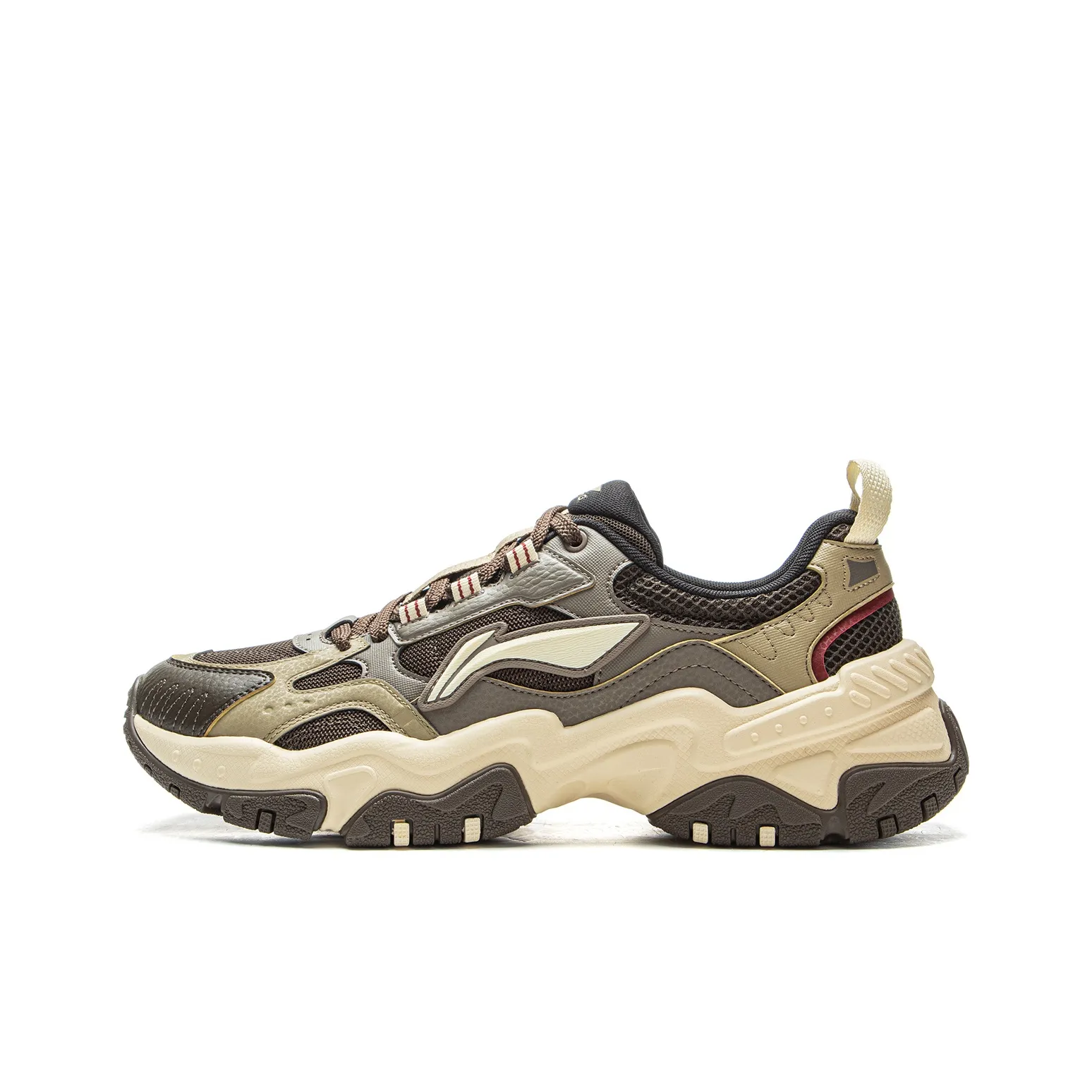 LINING Brown sugar Амортизация Устойчивость к растрескиванию Устойчивость к истиранию Низкая поддержка Повседневный Мужской Хаки