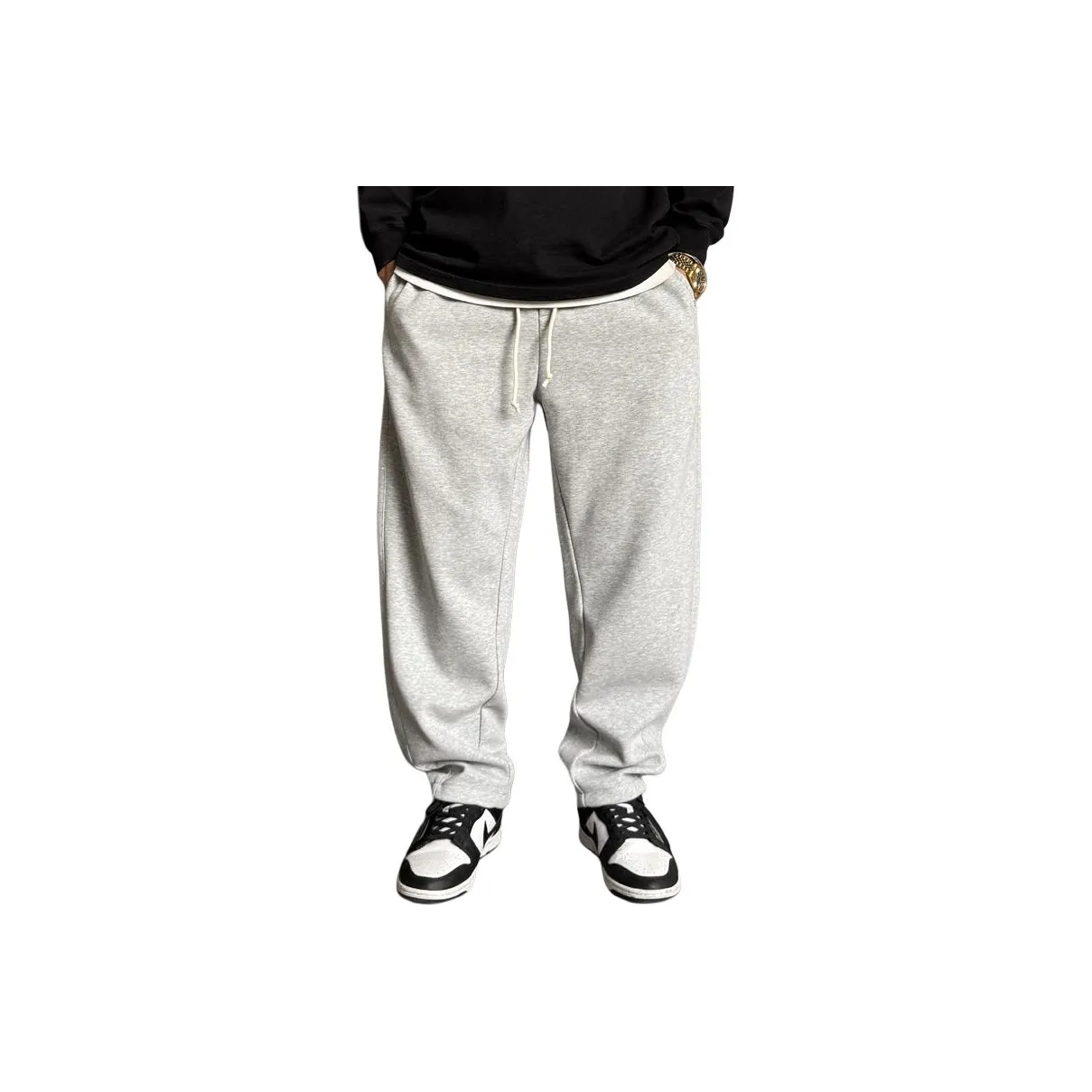 ZHANDASHUAI Весенние вязаные тренировочные штаны унисекс базовый цвета черный серый белый и т.д