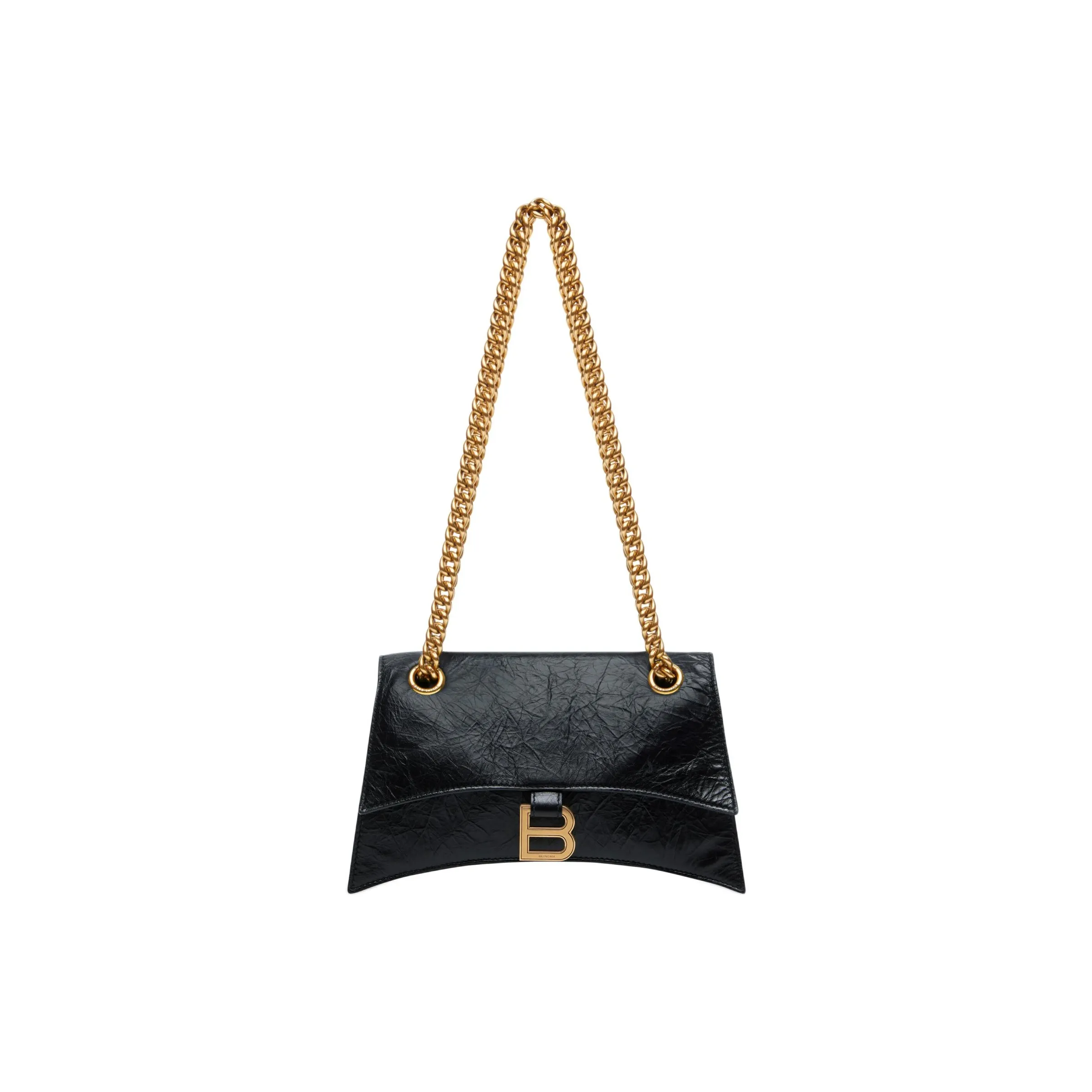 Balenciaga Crush Chain Shoulder Bag Small Black/Aged Gold
