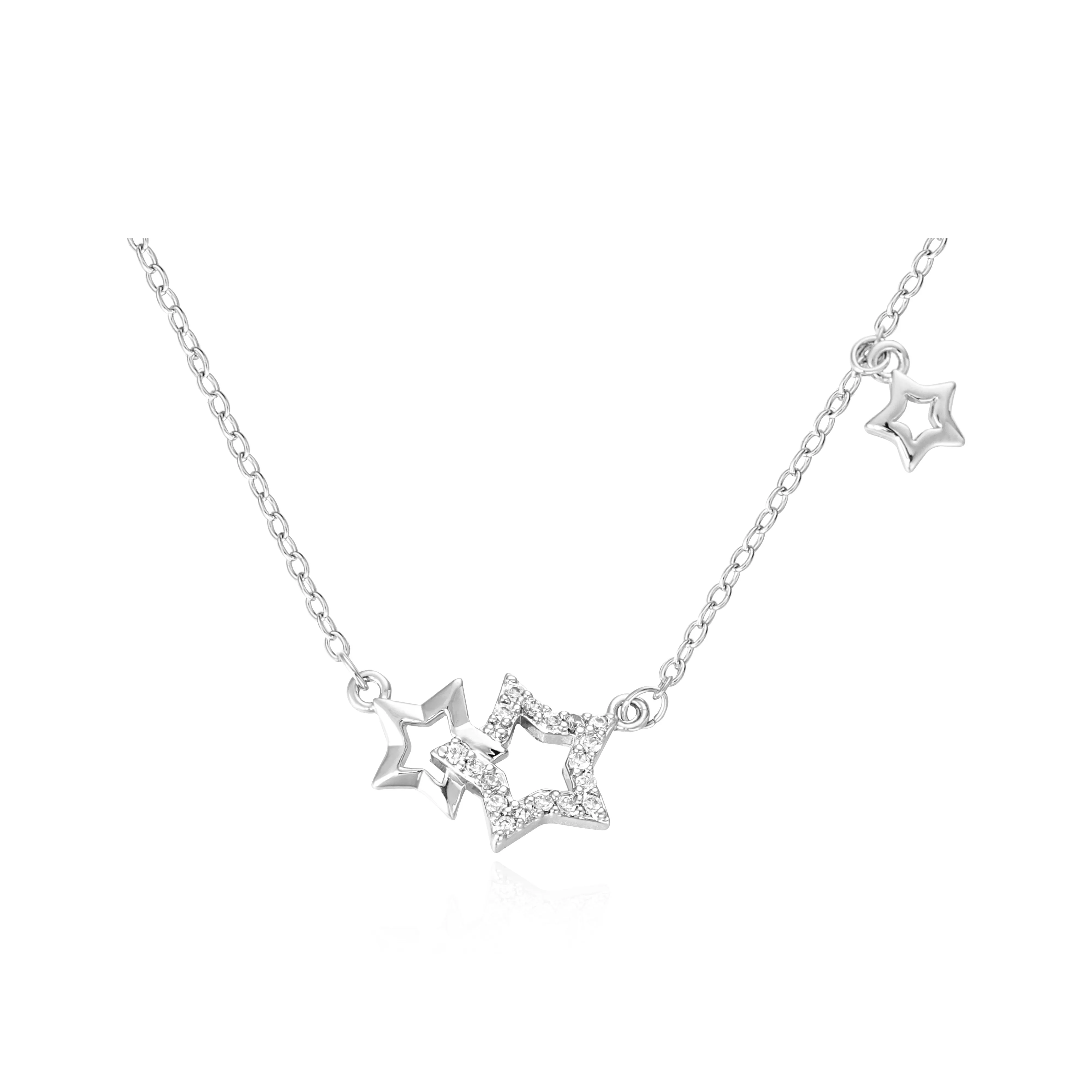 VIVIWELL Циркон Ожерелье Серебряное Женское