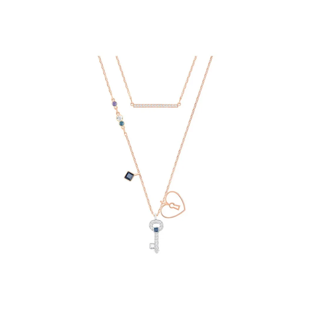 Swarovski Glowing Сплав Серебряное Покрытие Золотое Покрытие Искусственный Кристалл Ожерелье Женское