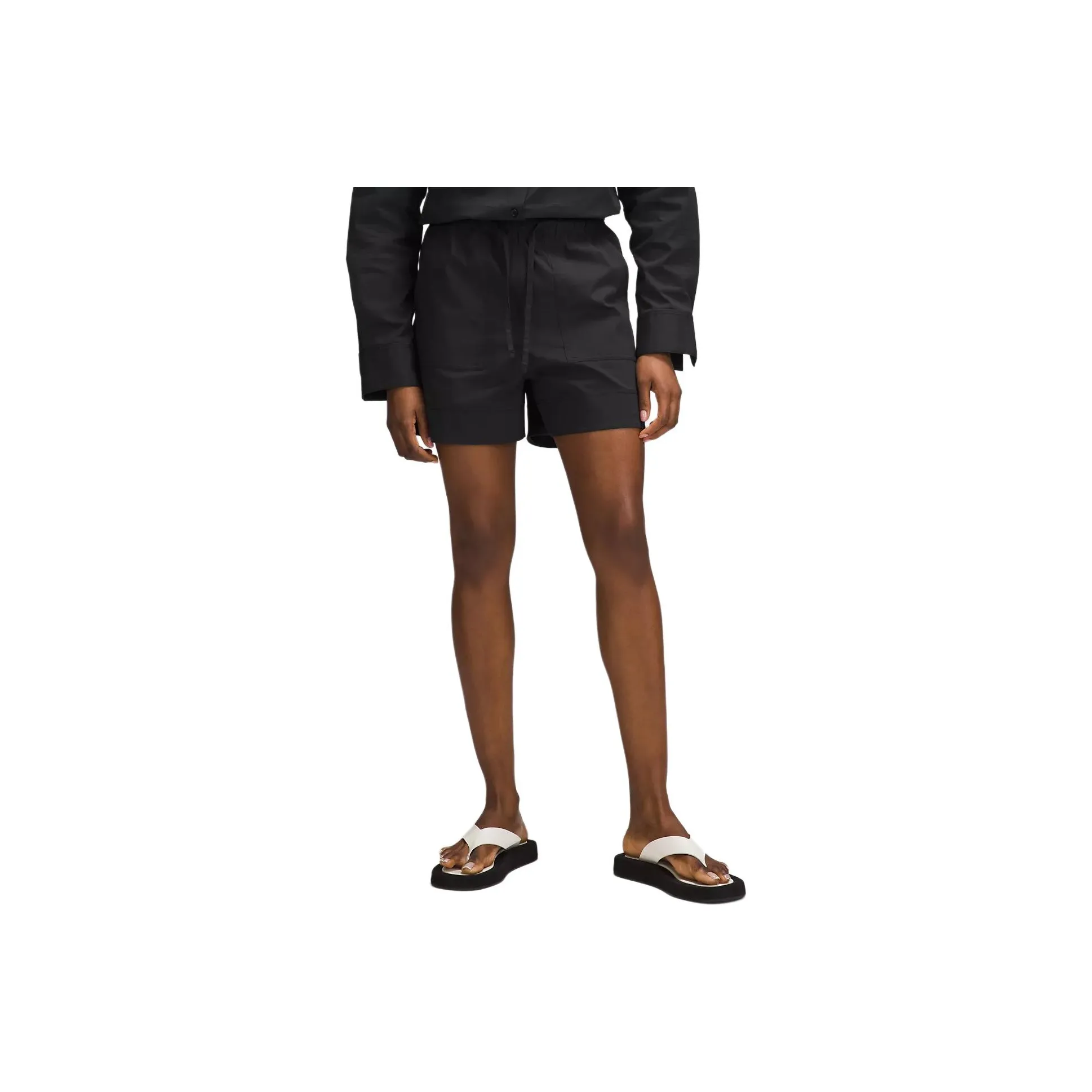 Lululemon Cotton Blend Poplin High Rise Short 4' Casual Shorts Women's