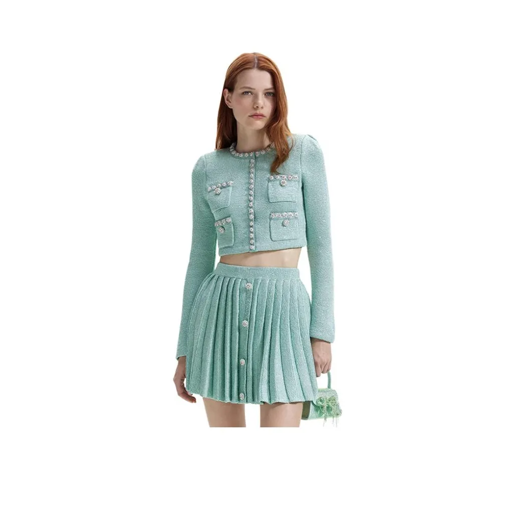 Self portrait Jackets Coats Women's Mint Green