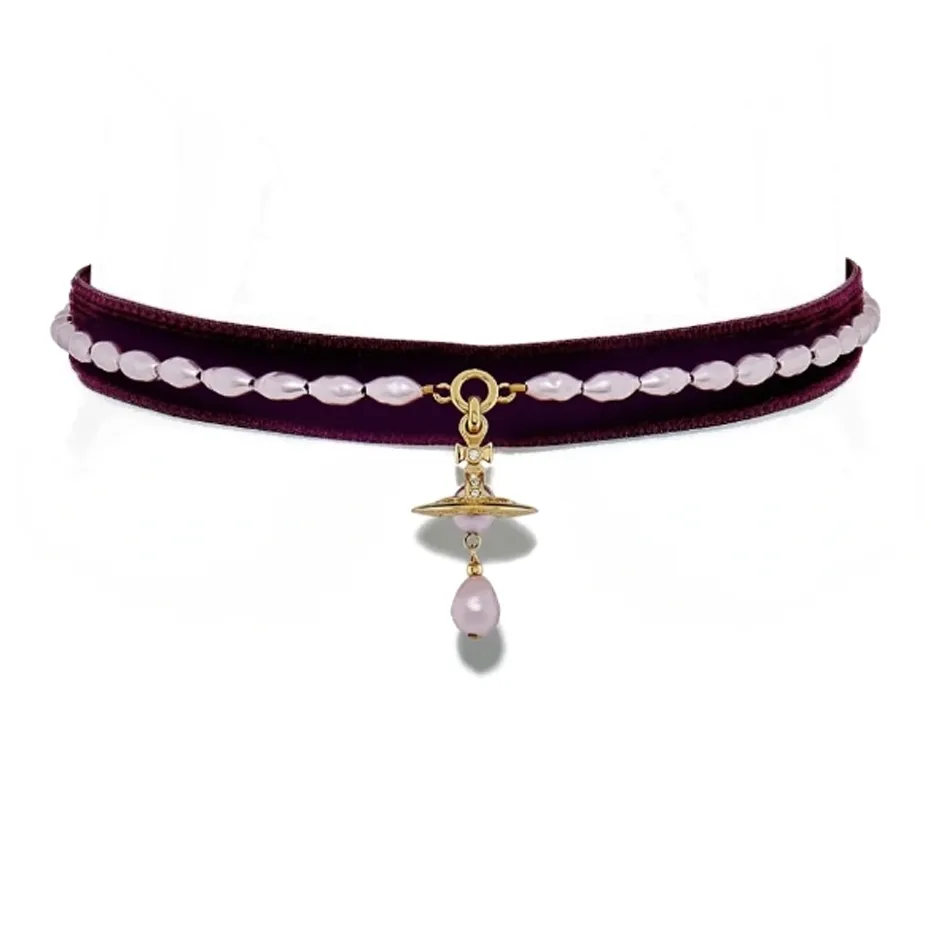 Vivienne Westwood Aleksa Crystal Necklaces Women's Dark Red