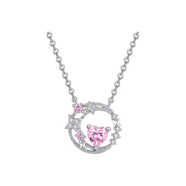 Brilliant Heart S925 Necklaces Women's