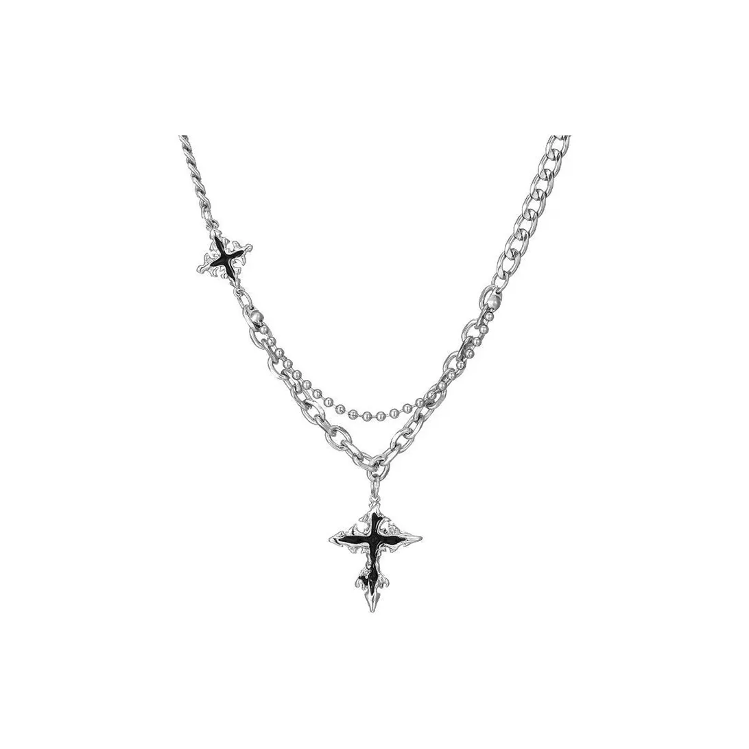 AKAK Титановые стальные ожерелья мужские серебристо-белые