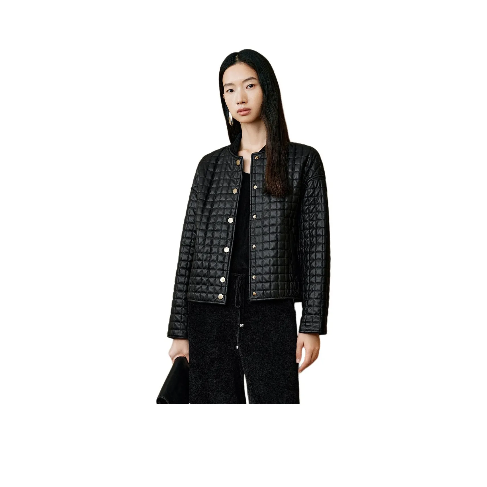 INSUN Черные Женские Кожаные Куртки