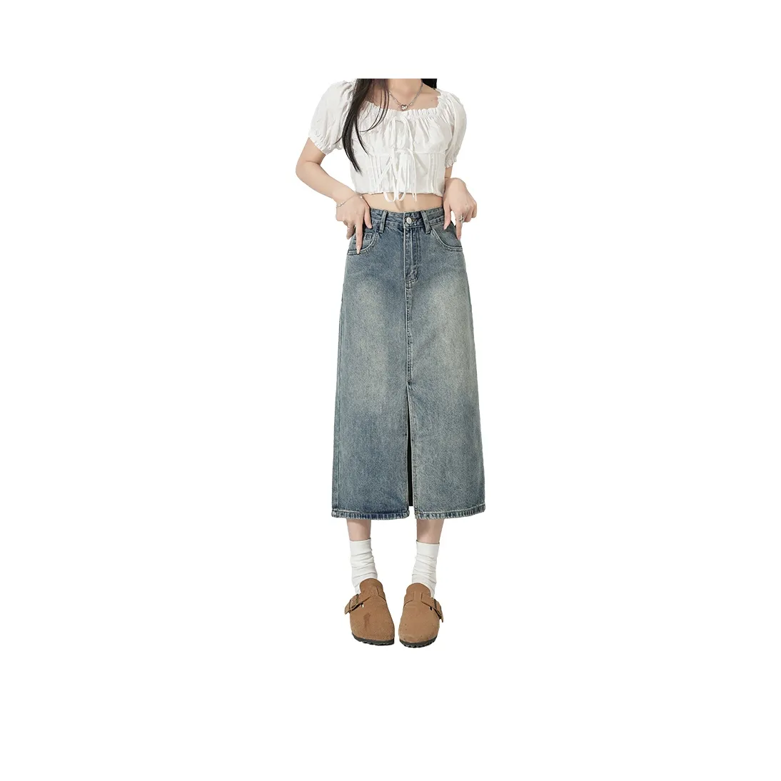 YINLEI Деним Длинная Юбка Женская