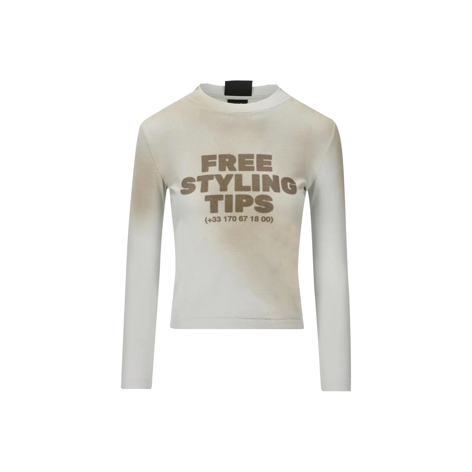 Balenciaga Dirty Vintage Effect Long Sleeved T Shirt