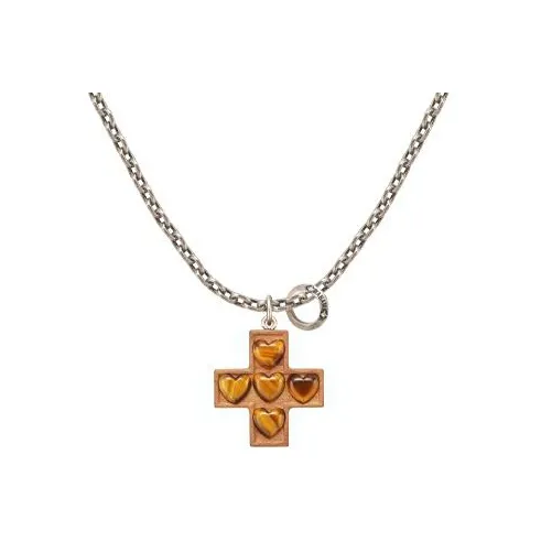 BABAMA Cherrywood Ожерелье "Богатство и Удача" Сердце Камень Тигровый глаз Унисекс