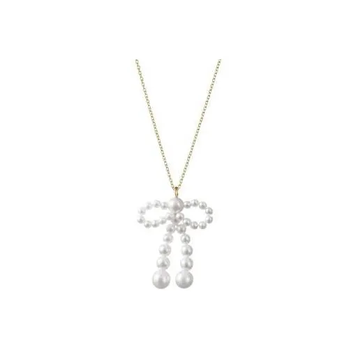 Sophie Bille Brahe 14K Yellow Gold Bow Simple Pendant Necklace