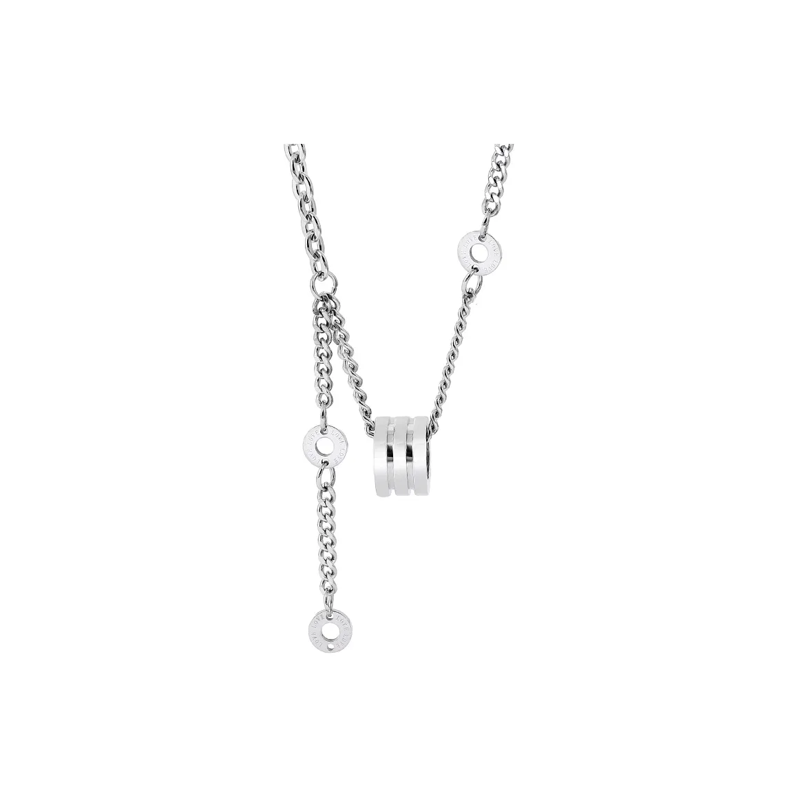 MAGICPOLE Титановые стальные ожерелья унисекс серебряные