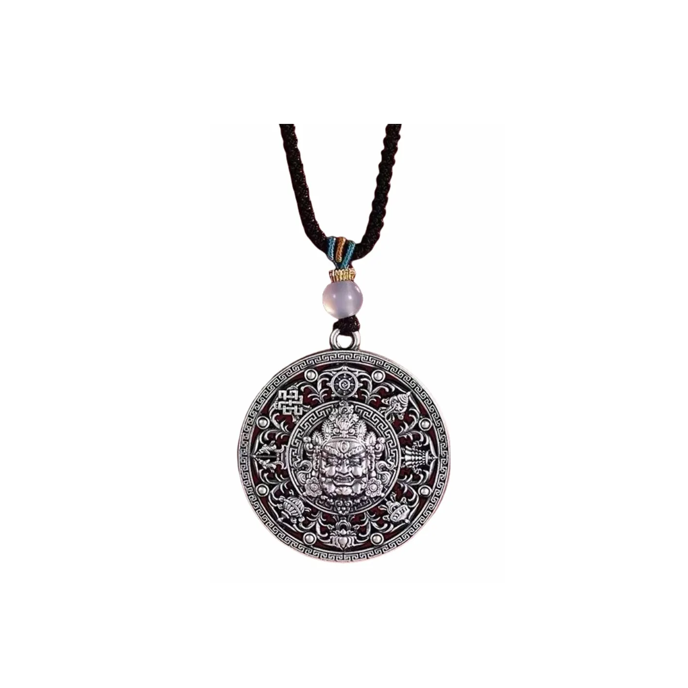 Inker Good Stone 999 Fine Silver Sterling Silver Necklaces Men's