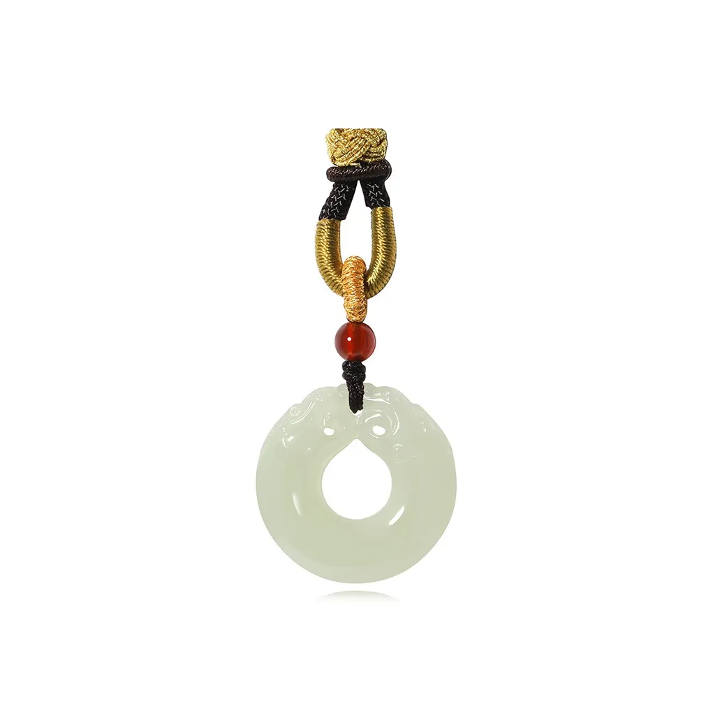 BYTHERE Hetian Jade Necklace, Anniversary Edition, Advanced Box Pale Greenish White Jade Unisex