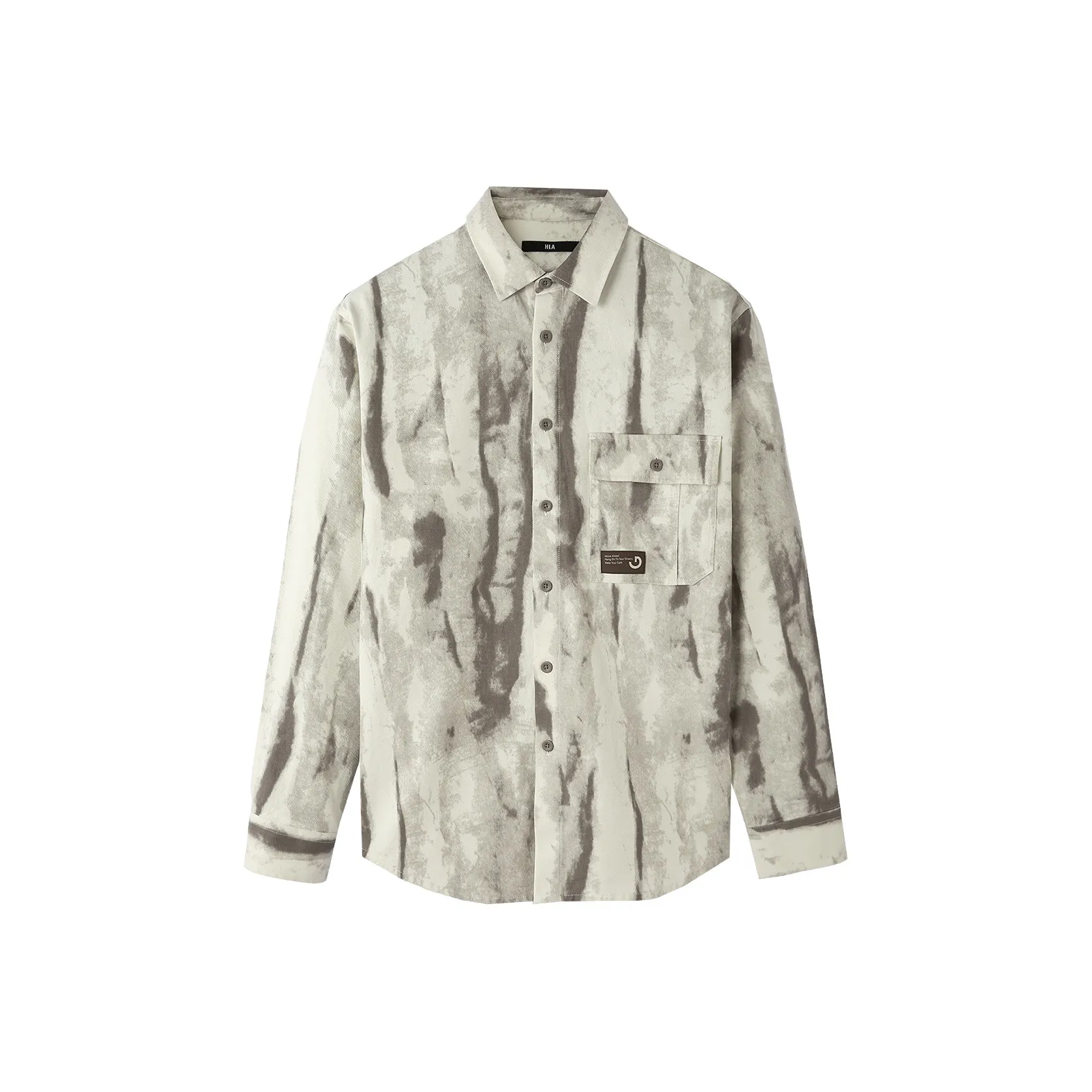 HLA Хаки Цветочный C4 Мужские Рубашки