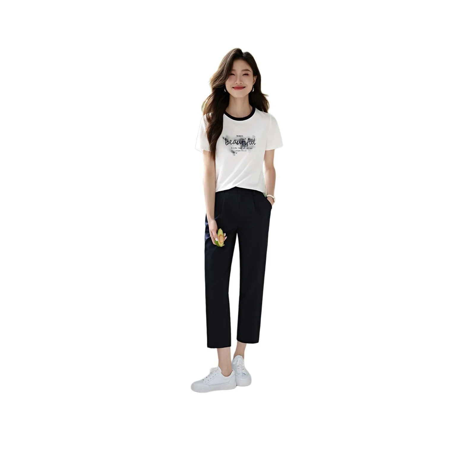 Mo Han Yi Mei Casual Suit Women's Navy Blue