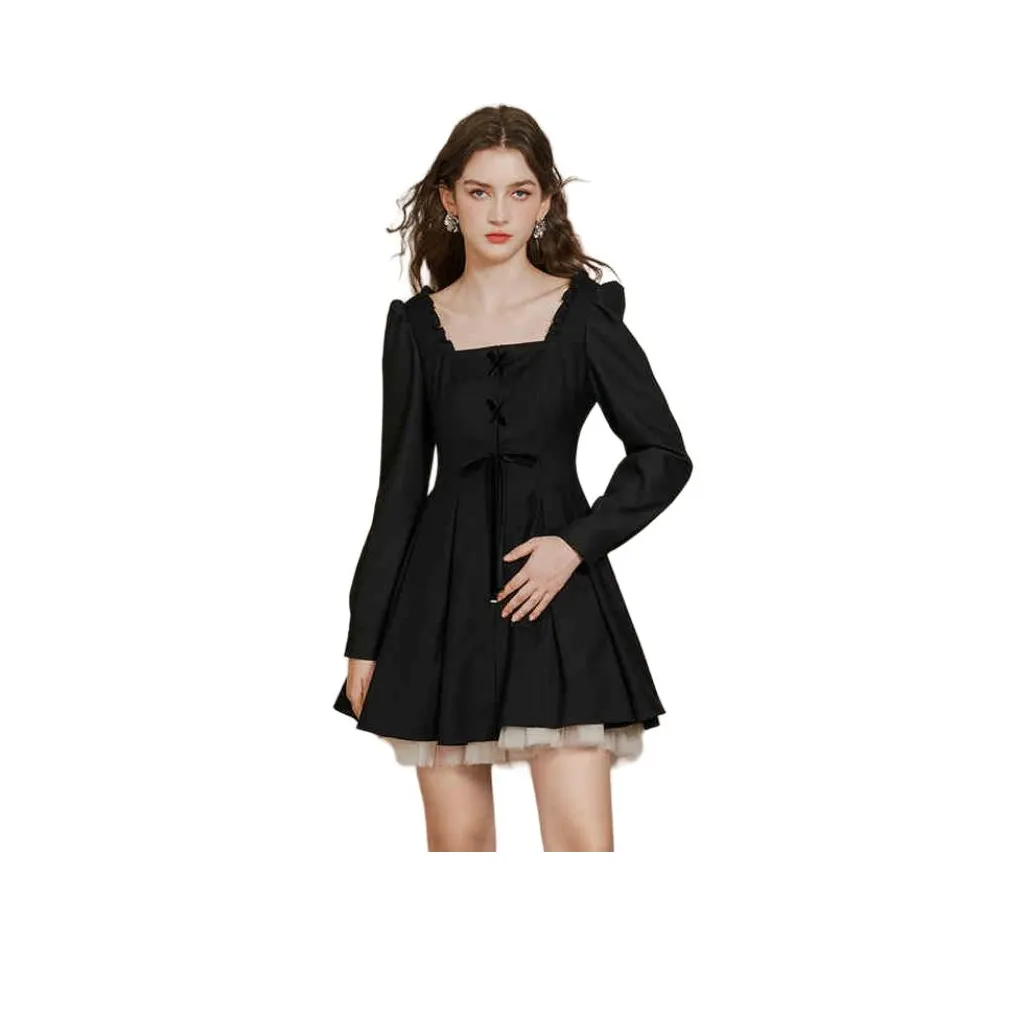 JORYAweekend Длинное платье с длинными рукавами женское черное