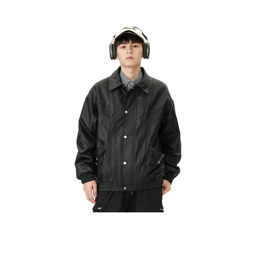 REFAMES Leather Jacket Unisex Black
