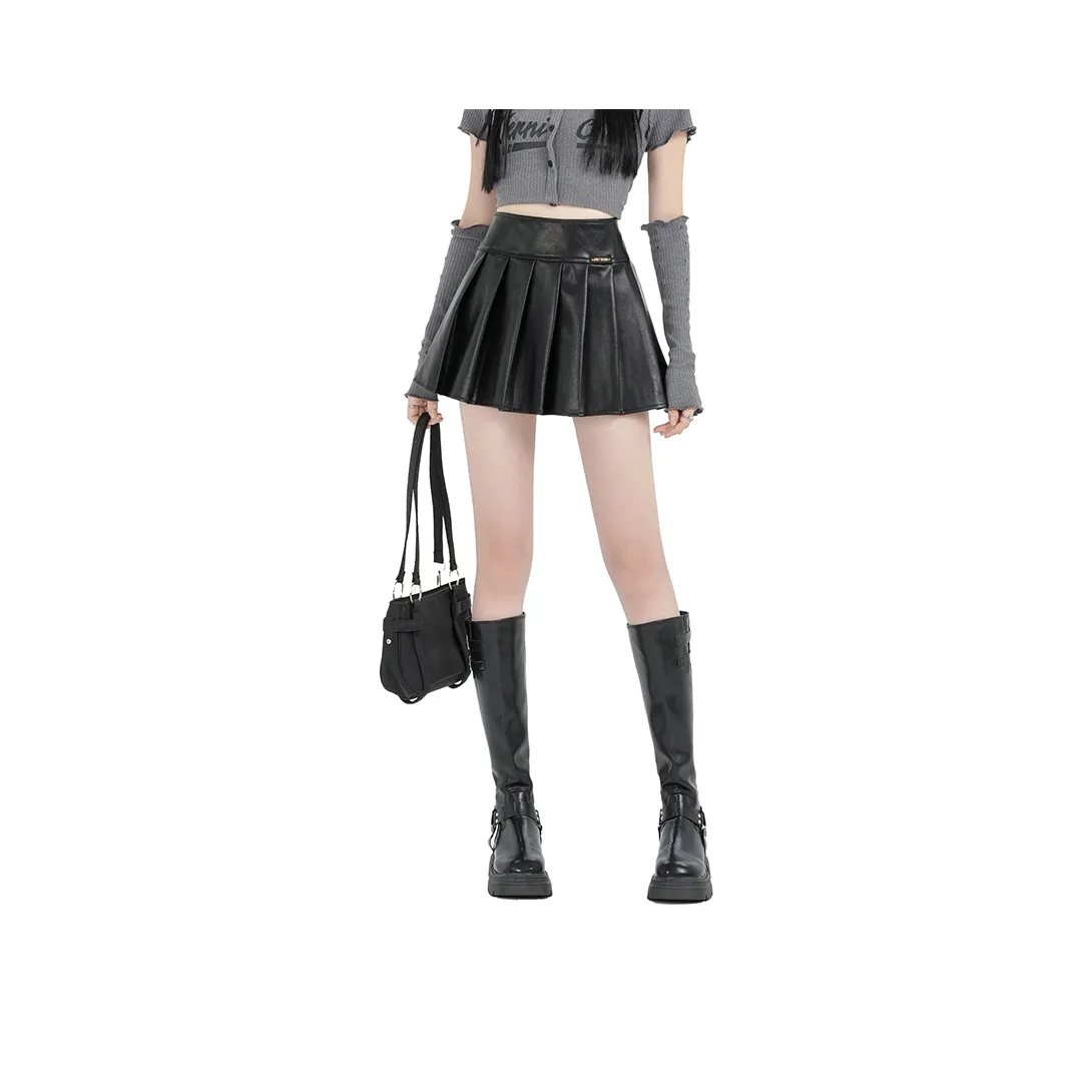 YINLEI Кожаные короткие юбки женские