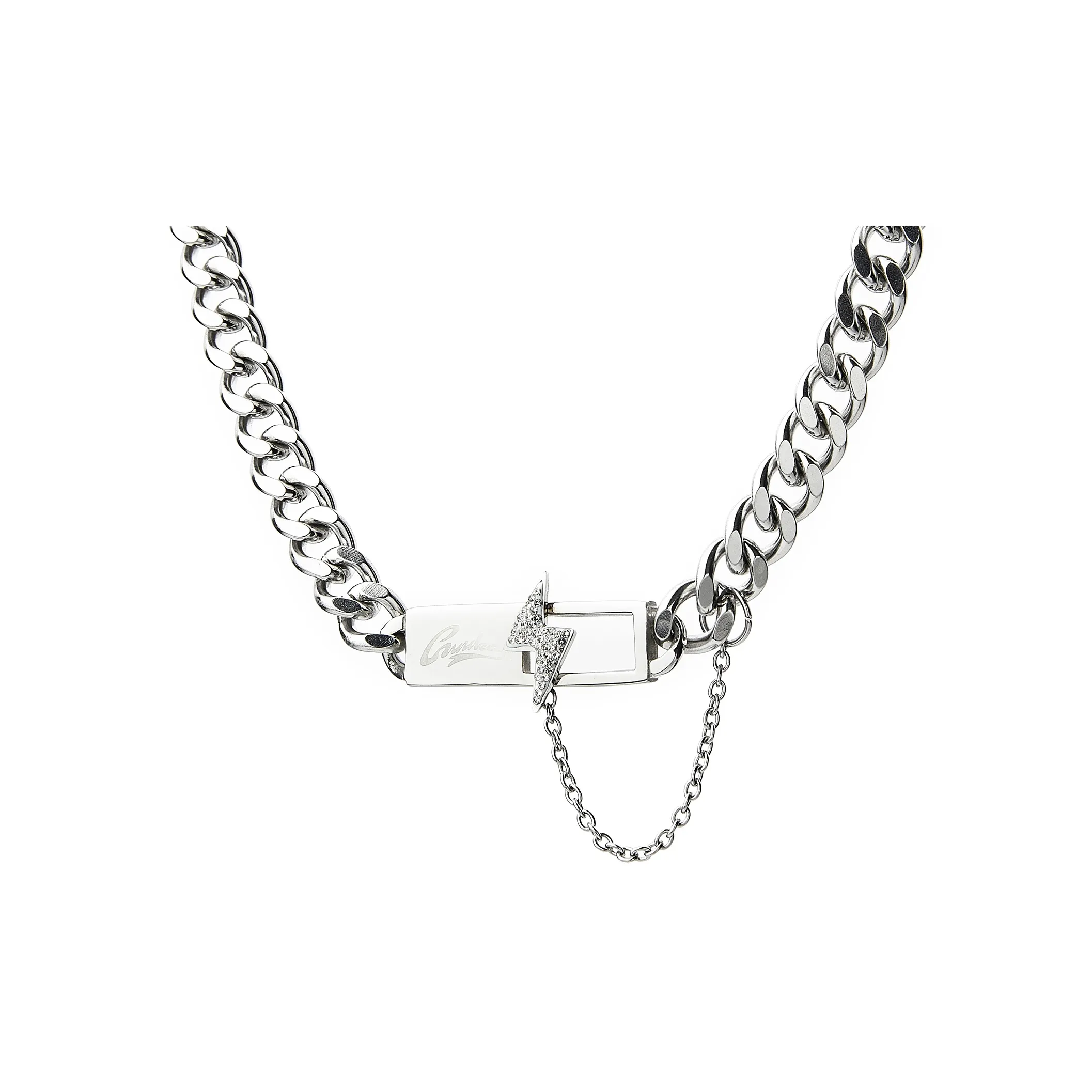 Guuka Ожерелья из нержавеющей стали Унисекс Серебряный